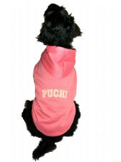 pink cuddles dog hoodie